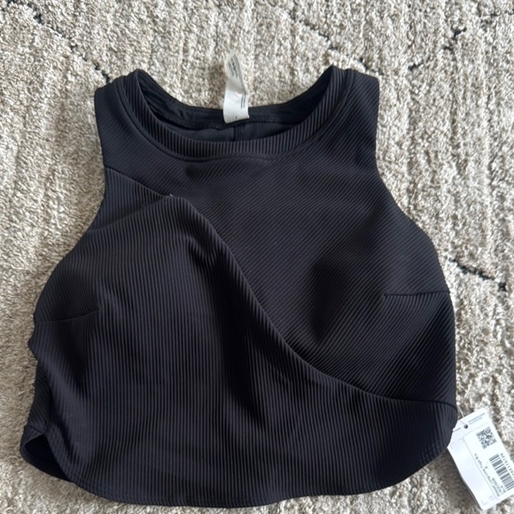 lululemon athletica Tops - Lululemon Athletica Black Ribbed Yoga Bra size 6